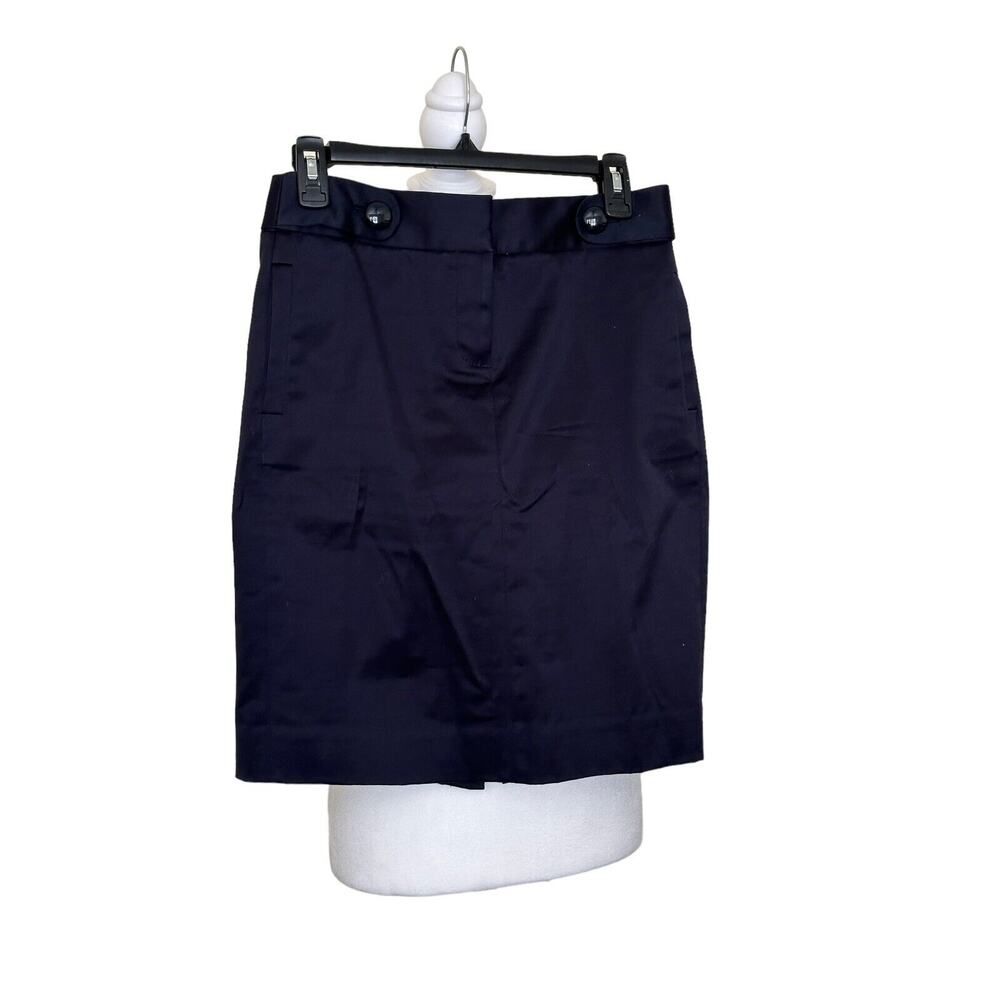 J. Crew Women's Navy Blue Pencil Skirt Size 0 Cotton
